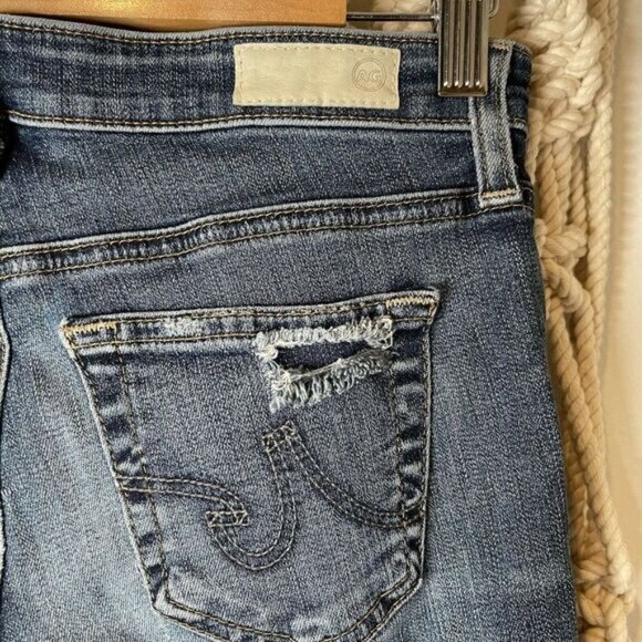 AG Adriano Goldschmeid Jean SZ 25 Stevie Ankle Slim Straight Low Rise Distressed - Picture 4 of 8